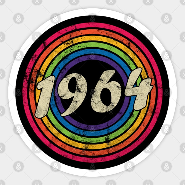 1964 - Retro Rainbow Faded-Style Sticker by MaydenArt